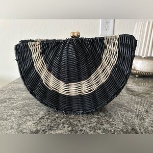 Black and Cream Woven Clutch